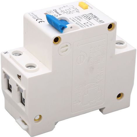 Interrupteur de protection contre les fuites de courant alternatif 230 V 20 A, type A, montage sur rail DIN, disjoncteur miniature monopolaire (1/5)