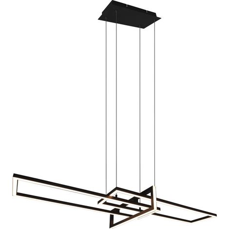 Suspension géométrique noire mate ZENITRA Trio à LED intégrée 34 W 3000 K 4200 lm à intensité variable (1/5)