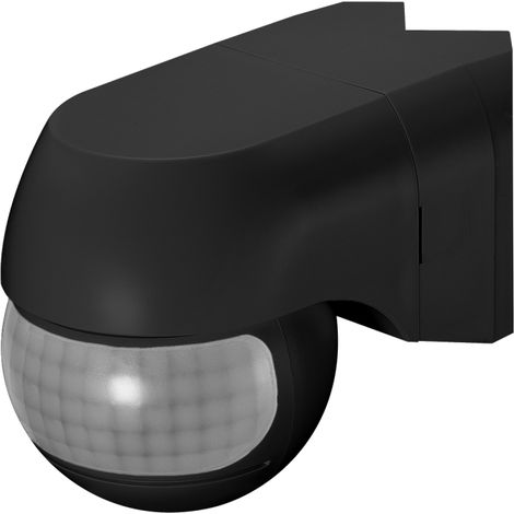 Détecteur de mouvement LED PIR - IP44 - Noir - 220° - Automatique et réglable