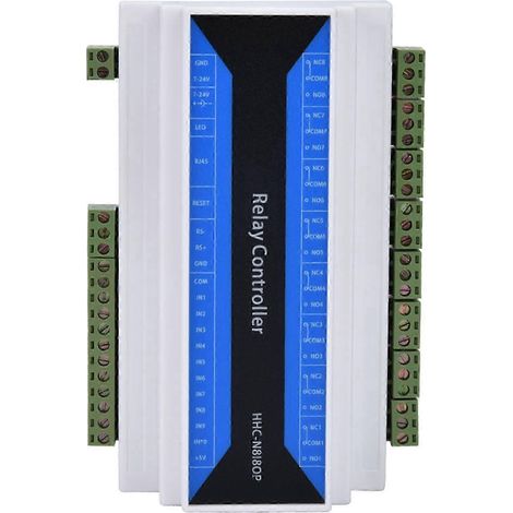 8-Kanal-Ethernet-RS485-Netzwerkrelaismodul, Fernsteuerung für die industrielle Automatisierung, robustes Schaltgerät, zuverlässige modulare Schnittstelle. (1/4)