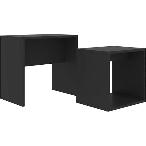 Maison Exclusive - Couchtisch-Set Schwarz 48x30x45 cm Holzwerksto (1/5)