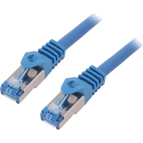 Cordon de raccordement S-FTP Cat.6a bleu - 1.5m