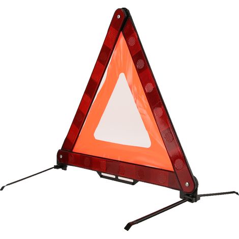 Faltbares, dreieckiges, reflektierendes Schild zur Warnung vor einer Autopanne und einem Verkehrsnotfall. (1/5)