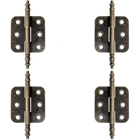 4 PCS Charnière Laiton Antique Charnière Plate Vintage 70 35mm Charniere Porte Placard Vintage Charnières Pliantes en Bronze Charnière Meuble Ancien pour Boite à Bijoux, Armoire (1/5)