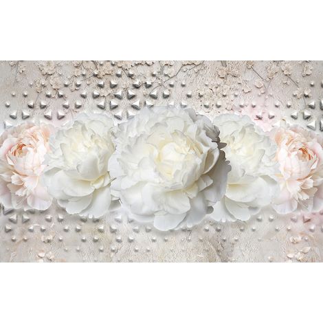 Affiche fleurs roses et design clouté - 60x40cm - made in France (1/5)