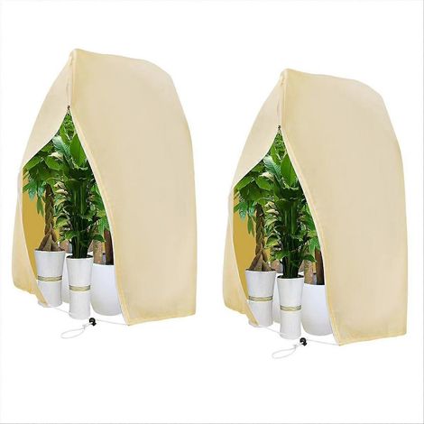 Housse de protection contre le froid pour plantes avec cordon de serrage et couvertures (1/5)