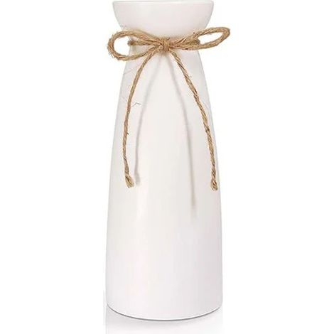 Vase En Céramique - Grand Vase Blanc Mat 23cm - Décoration Moderne Pour Salon Mariage Fête - 1 Pièce (1/5)