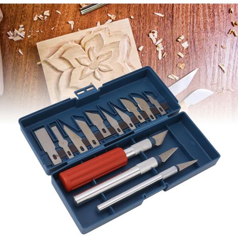 Ensemble de 13 Couteaux de Gravure pour Modélisme - Outils Précis et Durables-KZQ (1/5)