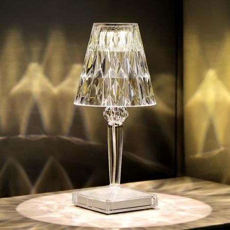 Lampe Diamant Rechargeable Touch par USB,En Acrylique Décoration de Bureau - Lampe de Chevet - Éclairage de Nuit (1/4)