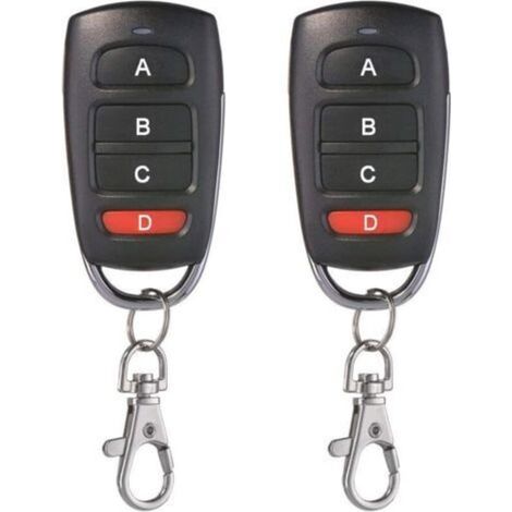 Lot de 2 Universel Porte De Garage Clonage Clé Fob Télécommande 433 MHz 4 bouton Cloner pour Porte de Garage Porte Électrique etc (1/5)