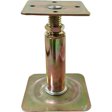 Embase pied de poteau réglable - Platine 85x85mm - M20 - Ht de 90 à 125 mm