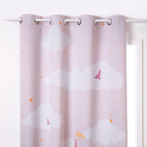 Rideau occultant pour enfant Château 135 x 260 cm Rose clair (1/4)