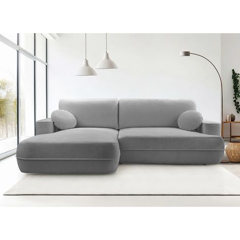 AX LIVING Hellgrau Ecksofa mit Schlaffunktion Peoni 267 cm modern L
