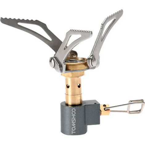 Réchaud à gaz de poche ultra-léger de 45 g, pliable, pour le camping et la cuisson en extérieur (3000 W). (1/4)