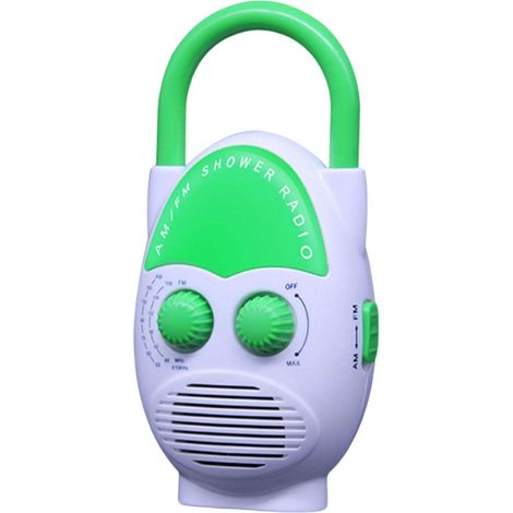 Radio de Douche Suspendue Portable avec Poignée Supérieure étanche pour Piscine Extérieure, Haut-parleur Intégré, Vert (1/5)