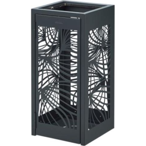 Corbeille à poser ou à fixer Bella - 110l sans cendrier - anthracite mat - RAL 7016 (1/3)