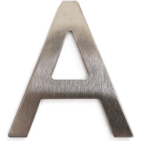 Letra A adhesivo en acero inoxidable 7.5 cm  Gris (1/2)
