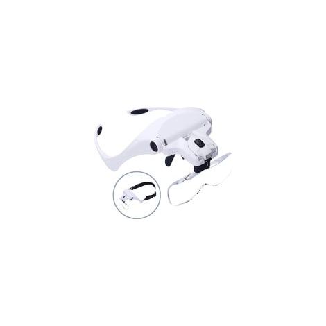 Lunettes loupe frontales à LED, réglables avec 2 lumières, idéales pour les réparations et les travaux de précision, comprennent 5 lentilles. (1/5)