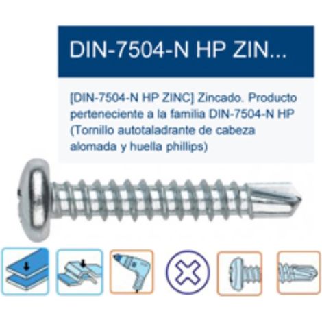 tornillo autotaladrante 7504-n hp alomada ph2 4,2x16 abr4216 (caja 10 unidades)