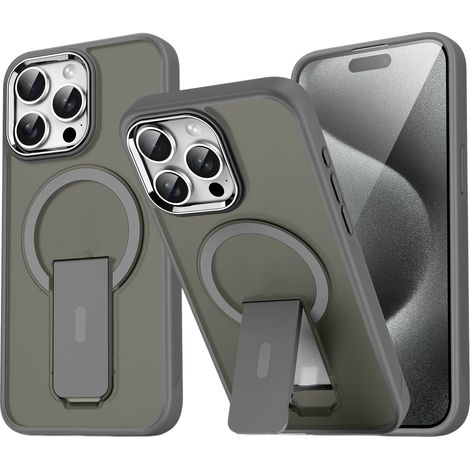 Coque arrière magnétique avec protection d'écran de confidentialité pour iPhone 17, protection renforcée de qualité militaire, or foncé. (1/5)
