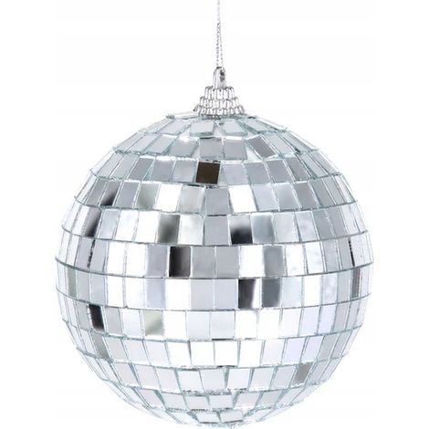 Boule disco décorative, pendentif, boule miroir argentée, 10 cm (1/5)