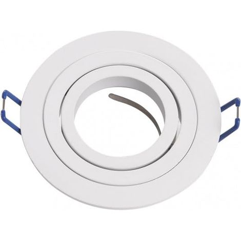 Spot encastrable orientable rond blanc 1 x GU10, dimensions 9,2 x 9,2 cm, coupe de 8 cm, idéal pour un éclairage décoratif et fonctionnel.