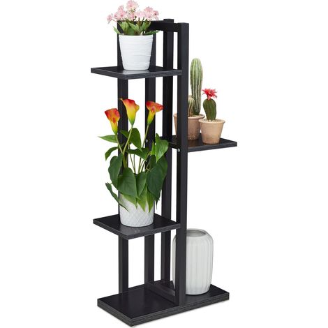 Étagère à plantes décorative pour intérieur 93 x 42,5 x 22,5 cm en métal noir (1/4)