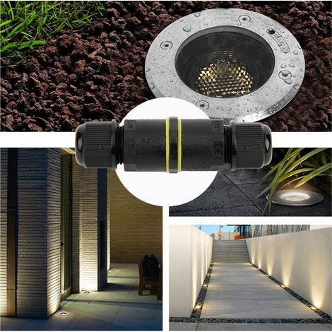 Boîte de raccordement étanche IP68 pour câble électrique 3 broches, connecteur filaire extérieur, lot de 2 (1/5)