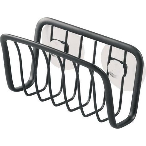 Spülbeckenschwammhalter aus Metall mit rostbeständiger Beschichtung und starken Saugnäpfen. Küchenseifenschale. (1/5)