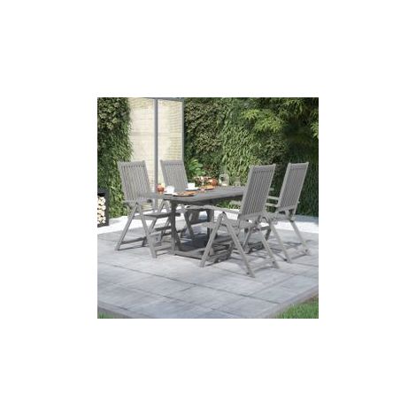 Ensemble à manger de jardin 5 pcs Bois d'acacia solide (1/5)
