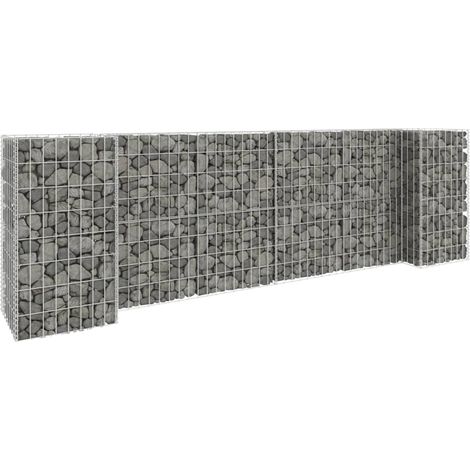 Jardinière Pot de Fleurs à gabion en H Fil d'acier 260x40x80 cm CVW88202 (1/5)