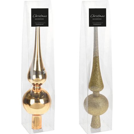 Set de 2 cimiers de sapin de noël dorés (1/3)