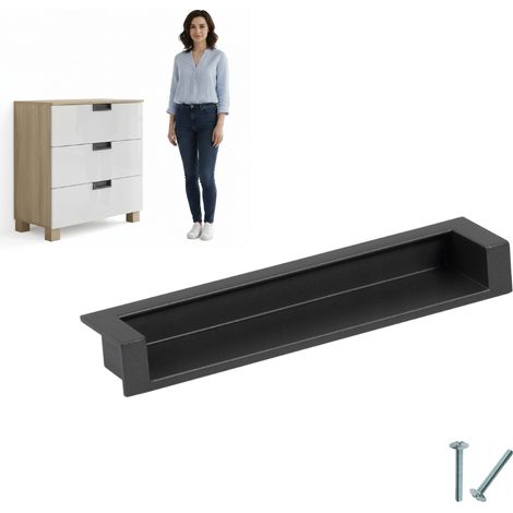 Poignée de meuble DN50 taille 128 graphite classique droite (1/5)
