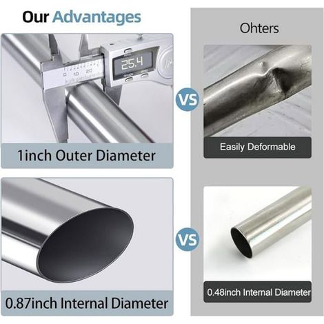 Tringle Rideau pour fenêtre et douche,extensible Tête ovale Tringle de suspension Gris 40 60 cm/15.74 23.62 inches (1/5)