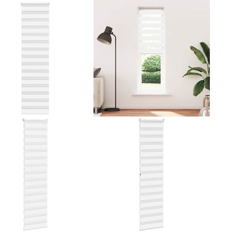 vidaXL Zebrarollo Weiß 55x200 cm Stoffbreite 50,9 cm Polyester (1/5)