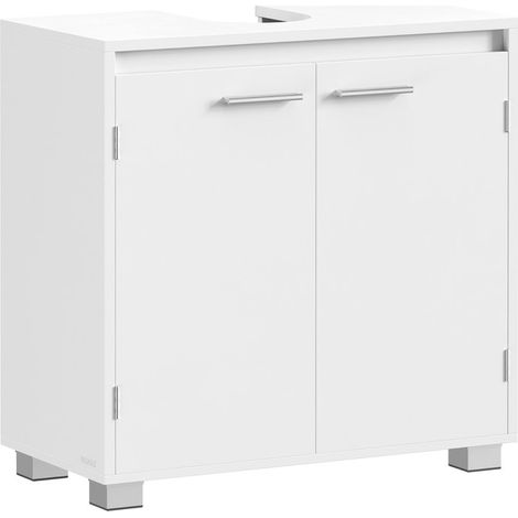 Vasagle – Meuble bas de salle de bain blanc nuage – 2 compartiments réglables – Dimensions 30 x 60 x 60 cm – Panneau MDF résistant