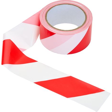 La Cordeline Nastro di segnalazione in polietilene a bassa densità (LDPE), 50 mm x 100 m, nastro marcatore rosso e bianco (1/3)