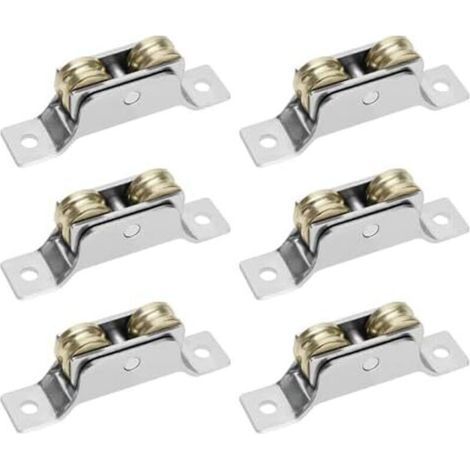 6PCS Double Rollers Sliding Door Window Wheel Door Window Double Wheel Bearing Wheel for Sliding Gates Sliding Window Bearings (1/5)
