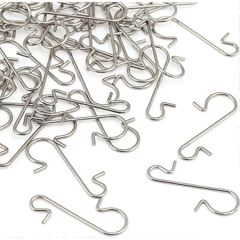 Lot de 120 petits crochets en S à fixation rapide argentés pour décoration (1/5)