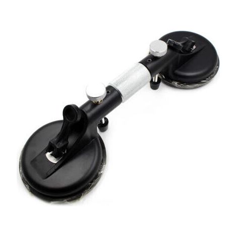 Ventouse à double tête pour carrelage, ventouse sous vide pour carrelage en verre, ventouse renforcée, épisseuse de joint, pompe à main en marbre, noire (1/5)