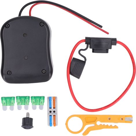 Kit de convertisseur d'adaptateur de batterie, connecteur d'alimentation de station de fil 12awg avec fusible de commutation pour Batteries Li Ion 18V 14.4V