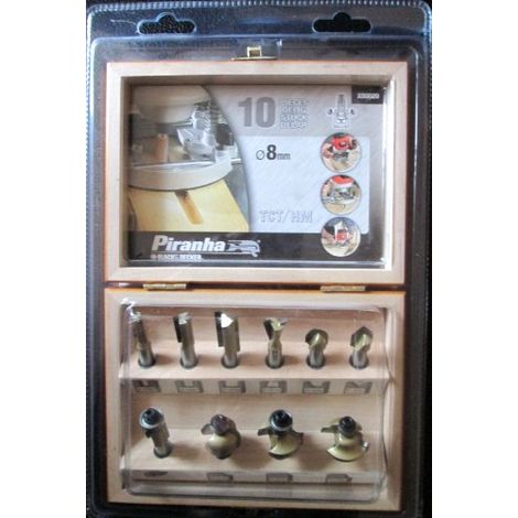 PIRANHA - BLACK&DECKER - SET 10 FRESE TCT PER FRESATRICE CODOLO 8MM (1/2)