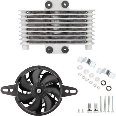 Jeffergarden Kit de refroidisseur d'huile moteur, ventilateur de refroidissement de fabrication professionnelle, universel, en alliage d'aluminium, compatible avec la plupart des motos-DOU