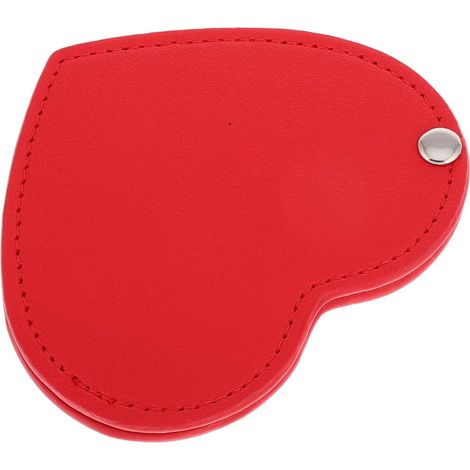 Miroir de poche compact en forme de cœur avec étui en cuir PU, miroir de maquillage portable pour les voyages, le camping et l'utilisation quotidienne (1/5)