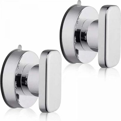 2pcs Silver Suction Cup Door Handle Suction Cup Handle Drawer Cabinet Refrigerator Glass Door Portable Mobile Powerful Suction Cup Pull Handle Bathroom (1/3)