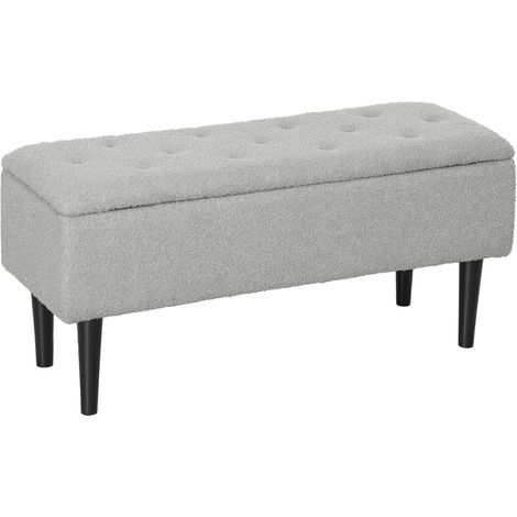 Aspect Velours Gris et Confort d'Assise 120kg Banquette Coffre pour Salon et Chambre (1/5)