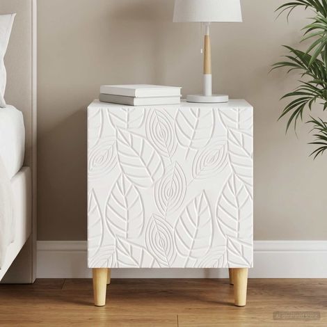 vidaXL Comodino Bianco Lucido 43 x 34,5 x 50 cm Legno ingegnerizzato (1/5)