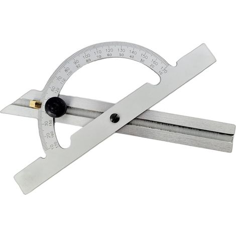 Winkelmesser, 10–170°, matt verchromt, Metallschraube, Koffer, industrietauglich (1/5)
