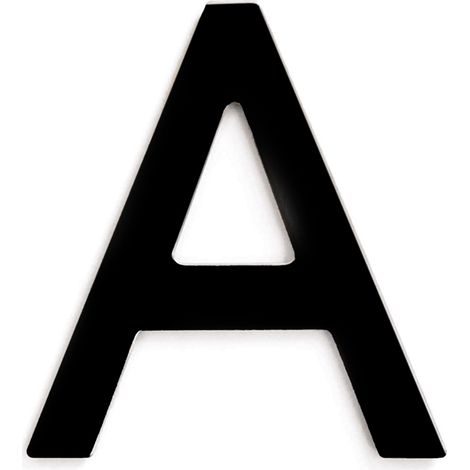Letra A adhesivo en acero inoxidable 7.5 cm  Negro (1/3)