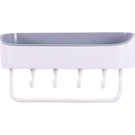 Support de salle de bain suspendu en plastique, poinçonnage gratuit, mur de maison, porte-serviettes de vanité de salle de bain(riz gris) (1/5)